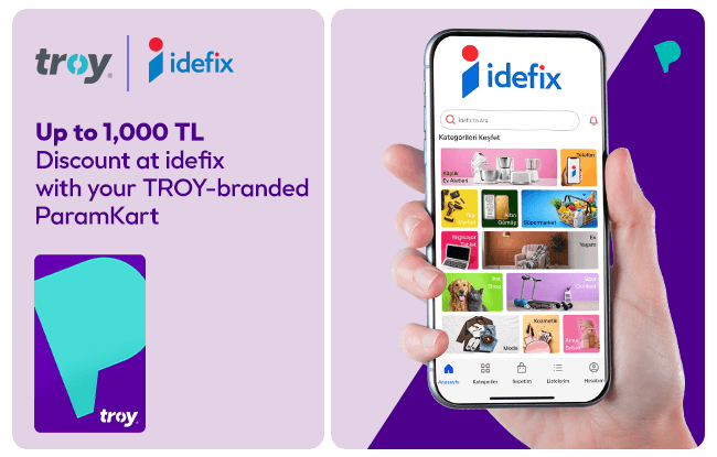 Up to 1,000 TL Off at idefix for ParamKart Holders!