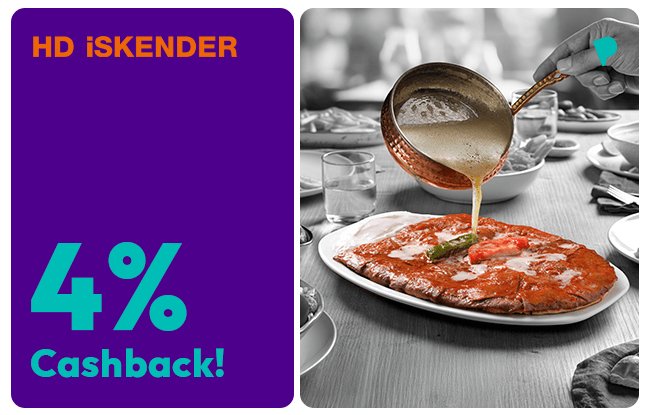 4% Cash Back for ParamKart holders on HD Iskender Spending!