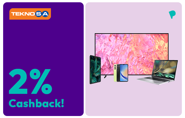 2% Cashback for your purchases at Teknosa with ParamKart.